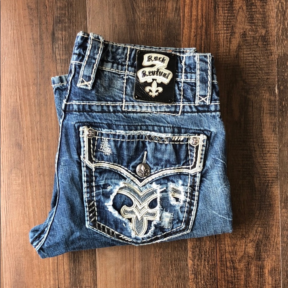 Men’s Rock Revival Jeans, Size 33